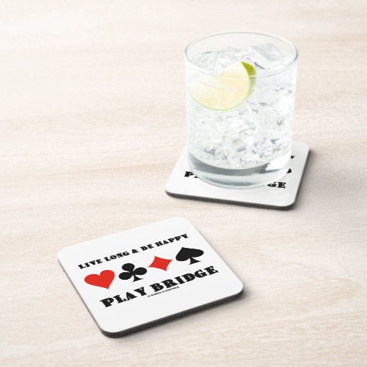 生きている長い及びです幸せな演劇橋(4つのカードのスーツ) コースター (右側)