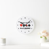 生きている長い及びです幸せな演劇橋(4つのカードのスーツ) ラウンド壁時計 (ホーム)