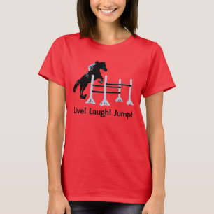 生きている! 笑い! ジャンプ! 馬のジャンパー Tシャツ