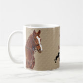 生きている! 笑い! 乗車の馬 コーヒーマグカップ (左)