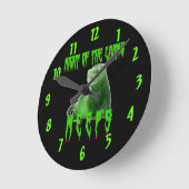 生きているmeepsの夜 ラウンド壁時計 (傾斜)