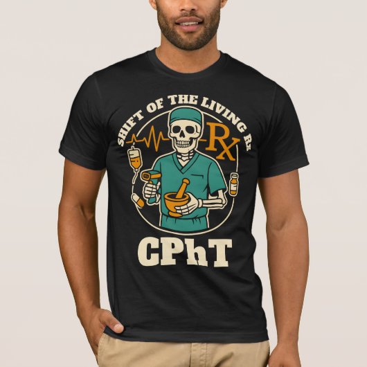 生きているRx CPhT薬局のハロウィーンのシフト Tシャツ (正面)