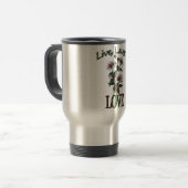 生きてい、笑い、愛、デイジー、そしててんとう虫 トラベルマグ (正面左)