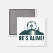 生きてる!クリスチャン過越イースターイエズス空 マグネット (正面/裏面)