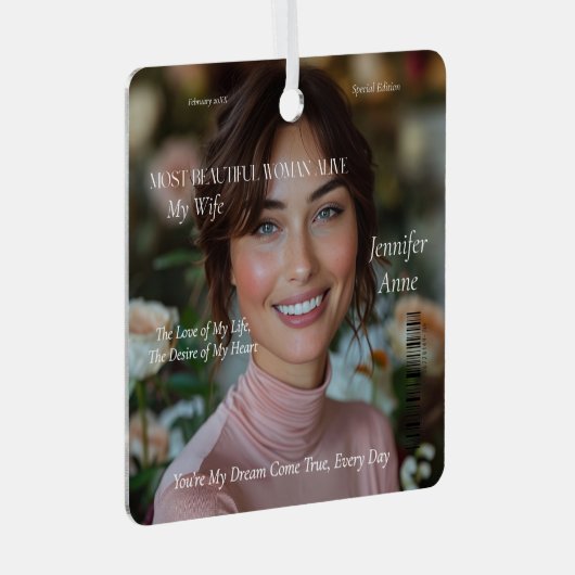 生きて最も美しい女性 メタルオーナメント (正面右)