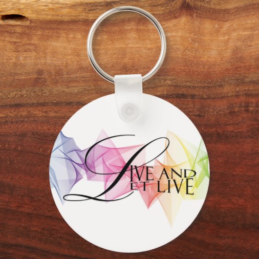 生きて生きる知恵引用文タイポグラフィ キーホルダー (正面)