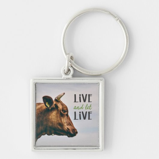 「生きて生きる」ビーガン キーホルダー (正面)