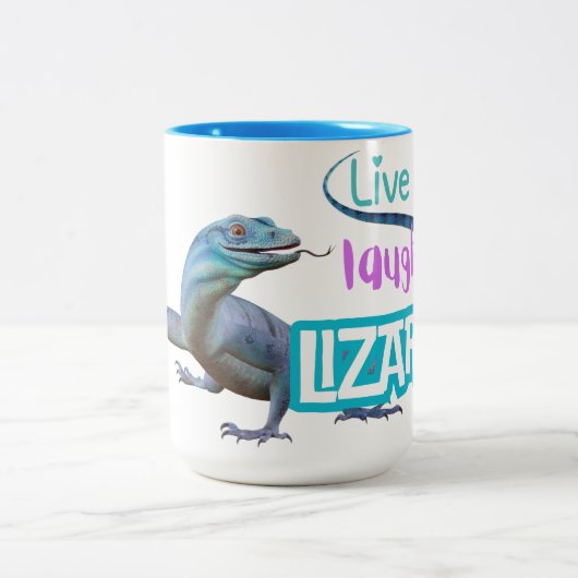 生きて笑うトカゲ ツートーンマグカップ (中央)