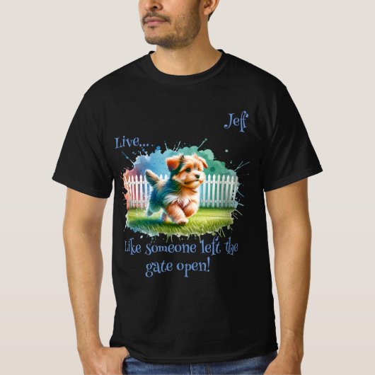 「生きて…」 カスタマイズできる男性 Tシャツ (正面)