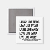 生きて、レーベル、飛躍、笑い、愛!マグネット マグネット (正面/裏面)