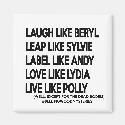 生きて、レーベル、飛躍、笑い、愛!マグネット マグネット (正面)