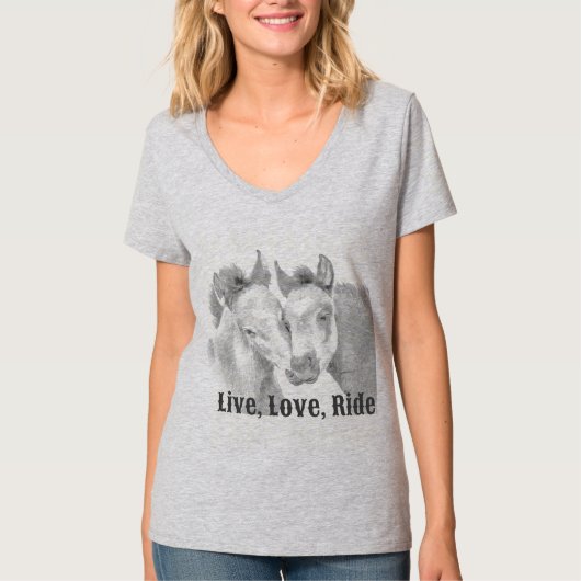 生きて、愛して、馬に乗るTシャツ Tシャツ (正面)