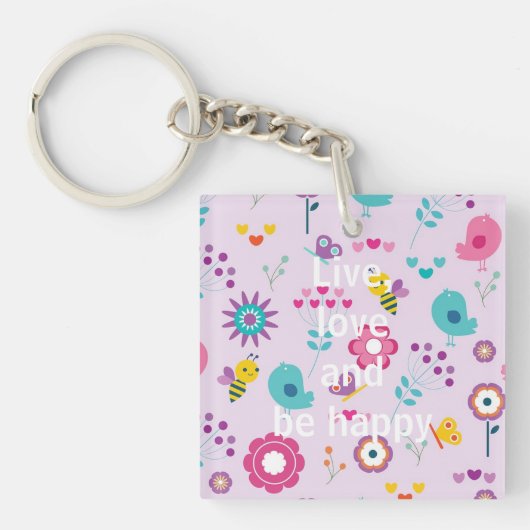 生きて、愛し、幸せになれ キーホルダー (正面)