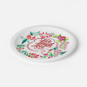 生きて 笑って 愛して 花のある生活 ペーパープレート (アングル)