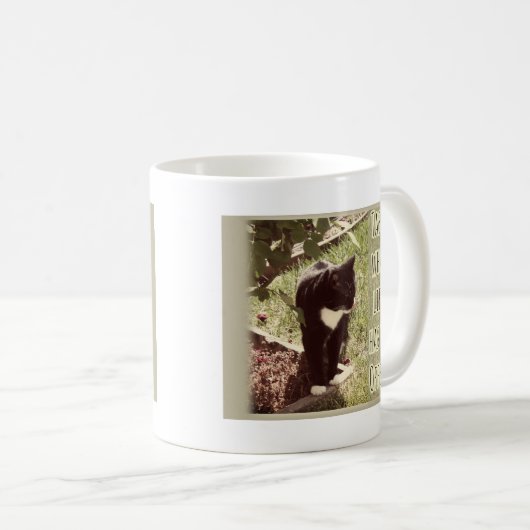 生きとし可愛い猫フォト感動的引用文 コーヒーマグカップ (正面右)
