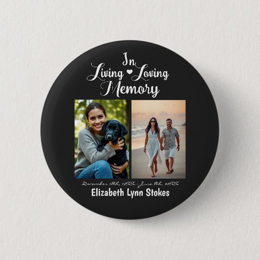 生きながらにして愛する記憶の中で 缶バッジ (正面)