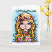 生きなさい!笑え!愛! カード (黄色い花)