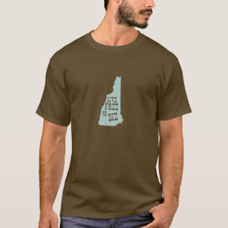 生きるか死ぬかニューハンプシャー型グリーンモットー Tシャツ