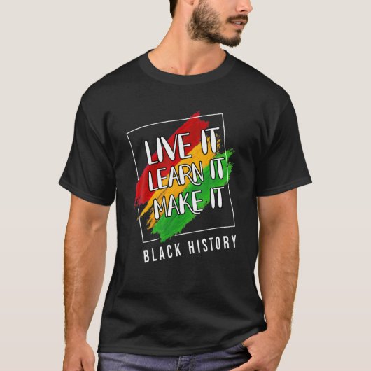 生きること学それがグラフィック黒い歴史モン Tシャツ (正面)