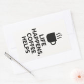 生きること、コーヒーステッ救済ク 長方形シール (封筒)