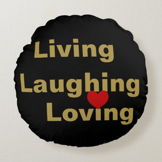 生きること，笑うこと，愛すること ラウンドクッション (正面)
