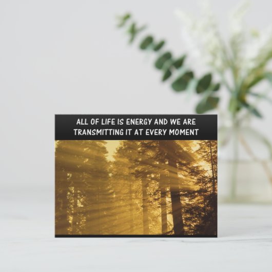 生きるすべてはエネルギースピリチュアル形而上学引用文 ポストカード (スタンド正面)