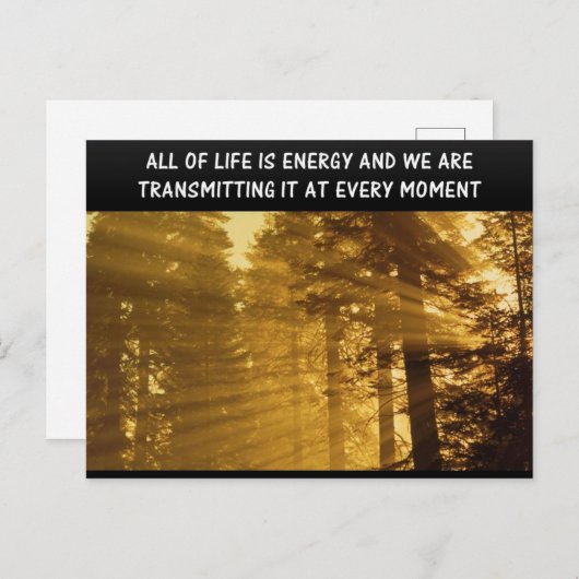 生きるすべてはエネルギースピリチュアル形而上学引用文 ポストカード (正面/裏面)