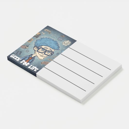 生きるためのギークおもしろい皮肉なNerdy AI生成 ポストイット (アングル)