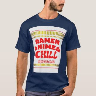 生きるためのラーメンアニメ&チル日本のラーメン麺 Tシャツ