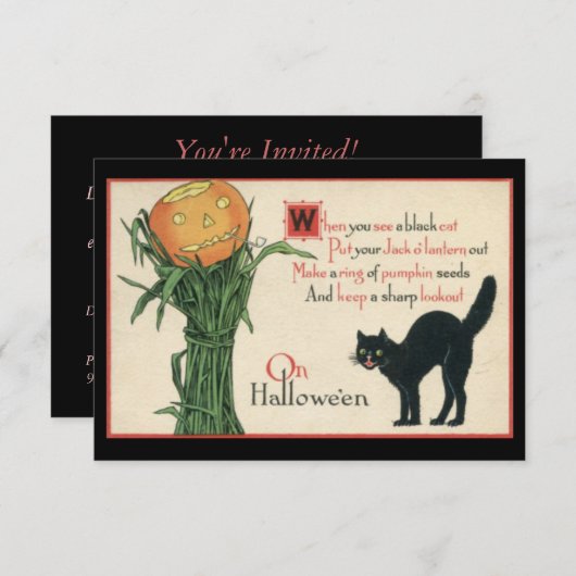 生きるのはたった一人の命ハロウィーンヴィンテージ 招待状 (正面/裏面)