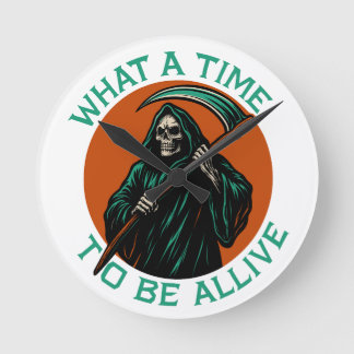 生きるべき時 ラウンド壁時計