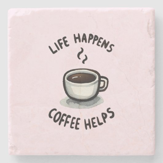 生きるコーヒー救済 – コーヒー愛好家 ストーンコースター (正面)