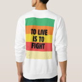 生きる事は戦う – レトロストライプ感動的 スウェットシャツ (裏面)