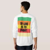 生きる事は戦う – レトロストライプ感動的 スウェットシャツ (裏面フル)