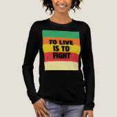 生きる事は戦う – レトロストライプ感動的 トライブレンドＴシャツ (正面)