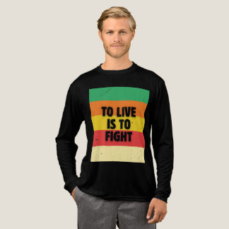 生きる事は戦う – レトロストライプ感動的 トライブレンドＴシャツ