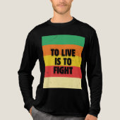 生きる事は戦う – レトロストライプ感動的 トライブレンドＴシャツ (正面)