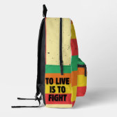 生きる事は戦う – レトロストライプ感動的 プリントバックパック (左)