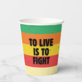 生きる事は戦う – レトロストライプ感動的 紙コップ (裏面)