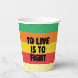 生きる事は戦う – レトロストライプ感動的 紙コップ