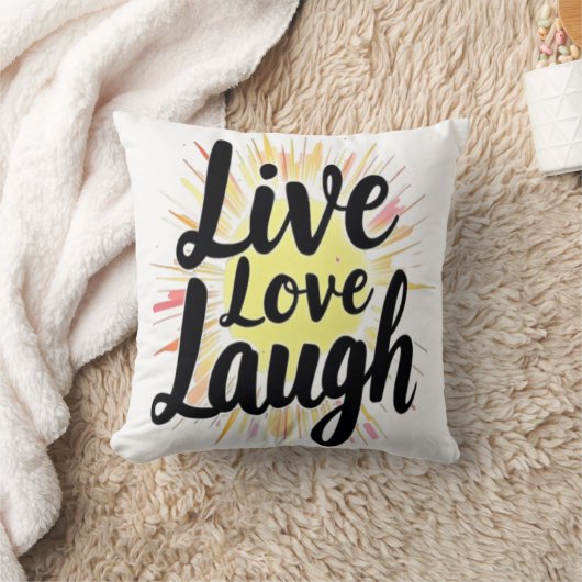 生きる愛の笑いやる気を起こさせるパン クッション (ブランケット)