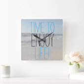 生きる時楽しむ間感動的 スクエア壁時計 (ホーム)