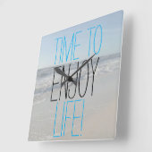 生きる時楽しむ間感動的 スクエア壁時計 (傾斜)