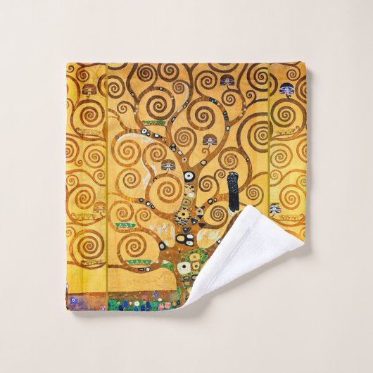 生きる木、グスタフ·クリムト バスタオルセット (ウォッシュタオル)