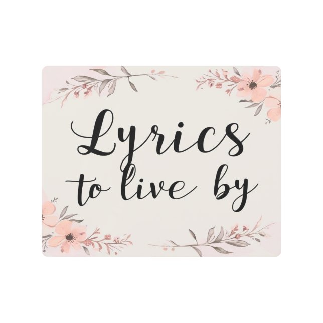 生きる歌詞 メタルプリント (正面)