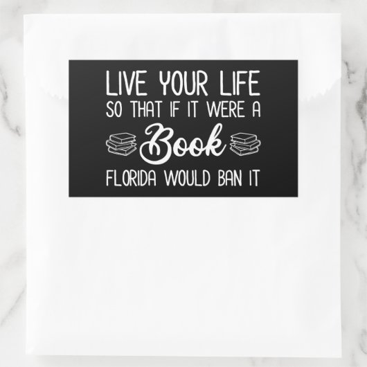 生きる生もし活だからフロリダはそれを禁止する本だった 長方形シール (バッグ)