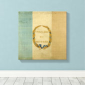 「生きる自由か死ぬ」というモットーのトリコロール キャンバスプリント (インサイチュ (ウッドフロア))