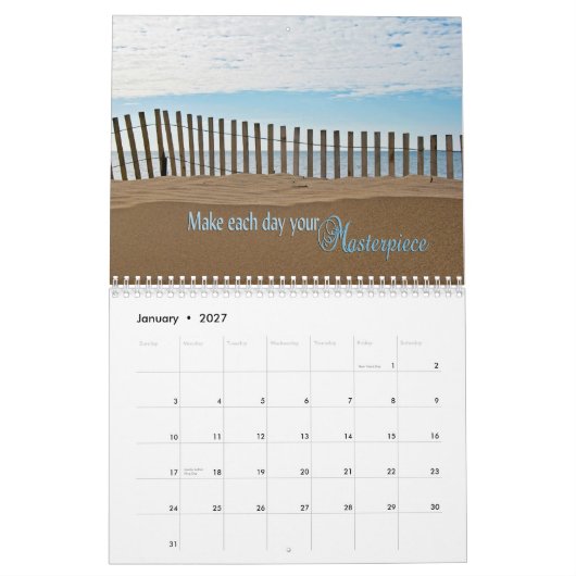 生きる言葉 カレンダー (1月 2027)