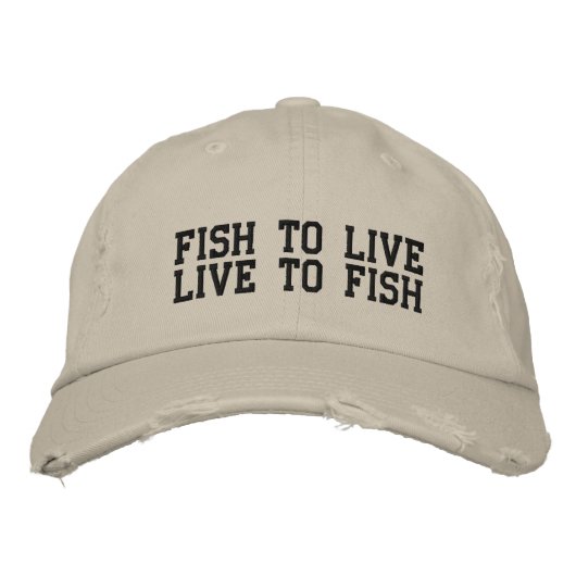 生きる魚、生きる魚 刺繍入りキャップ (正面)