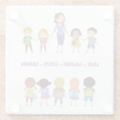 生きる～を笑う～を愛する～学学校先生 ガラスコースター (裏面)